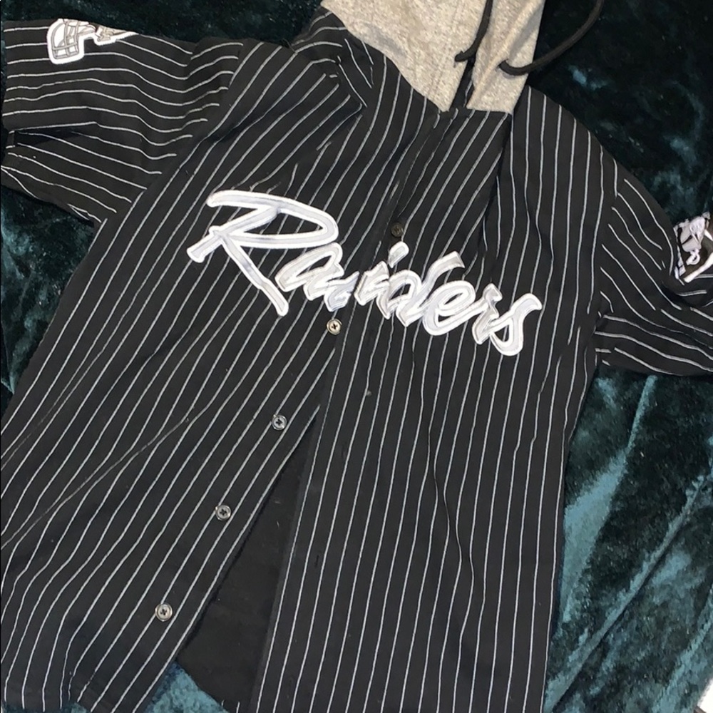 Raiders hooded short sleeve jacket